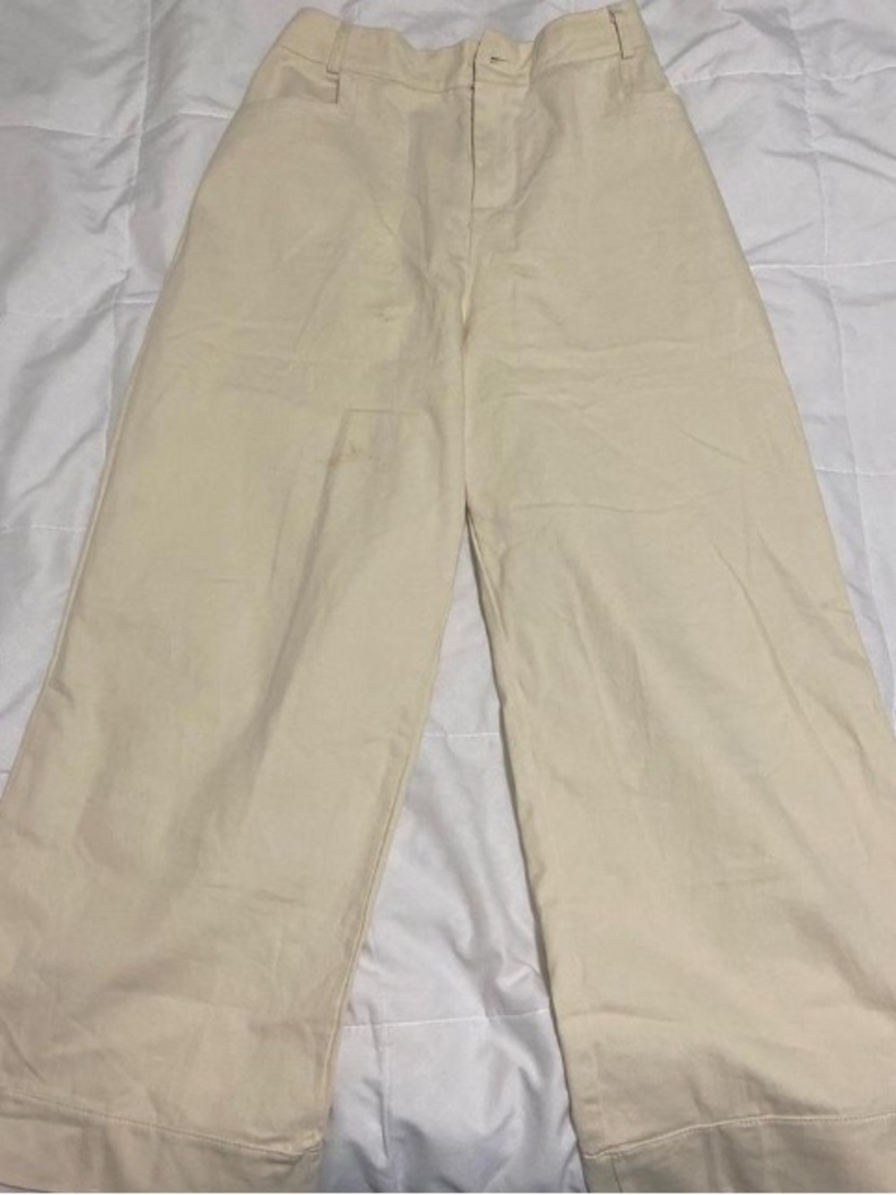 Men's Wide-Leg Cream Pants